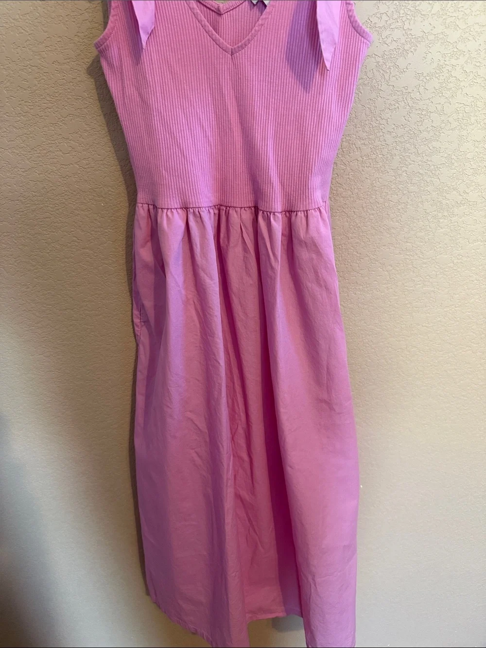 J.Crew Factory Pink Tie-Shoulder Maxi Dress – Size XS bubblegum pink - Picture 5 of 8